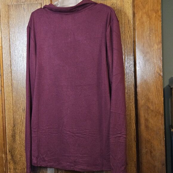 Ticticmiss Womens M Maroon M Sweatshirt Half Zip Pullover Tops New - Picture 2 of 5